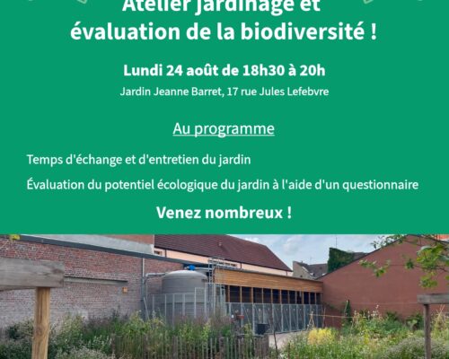 Atelier jardinage et évaluation de la biodiversité