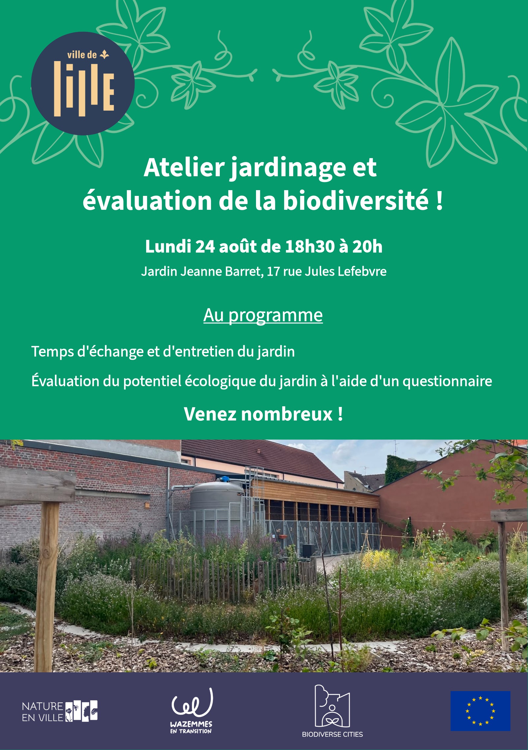 Atelier jardinage et évaluation de la biodiversité